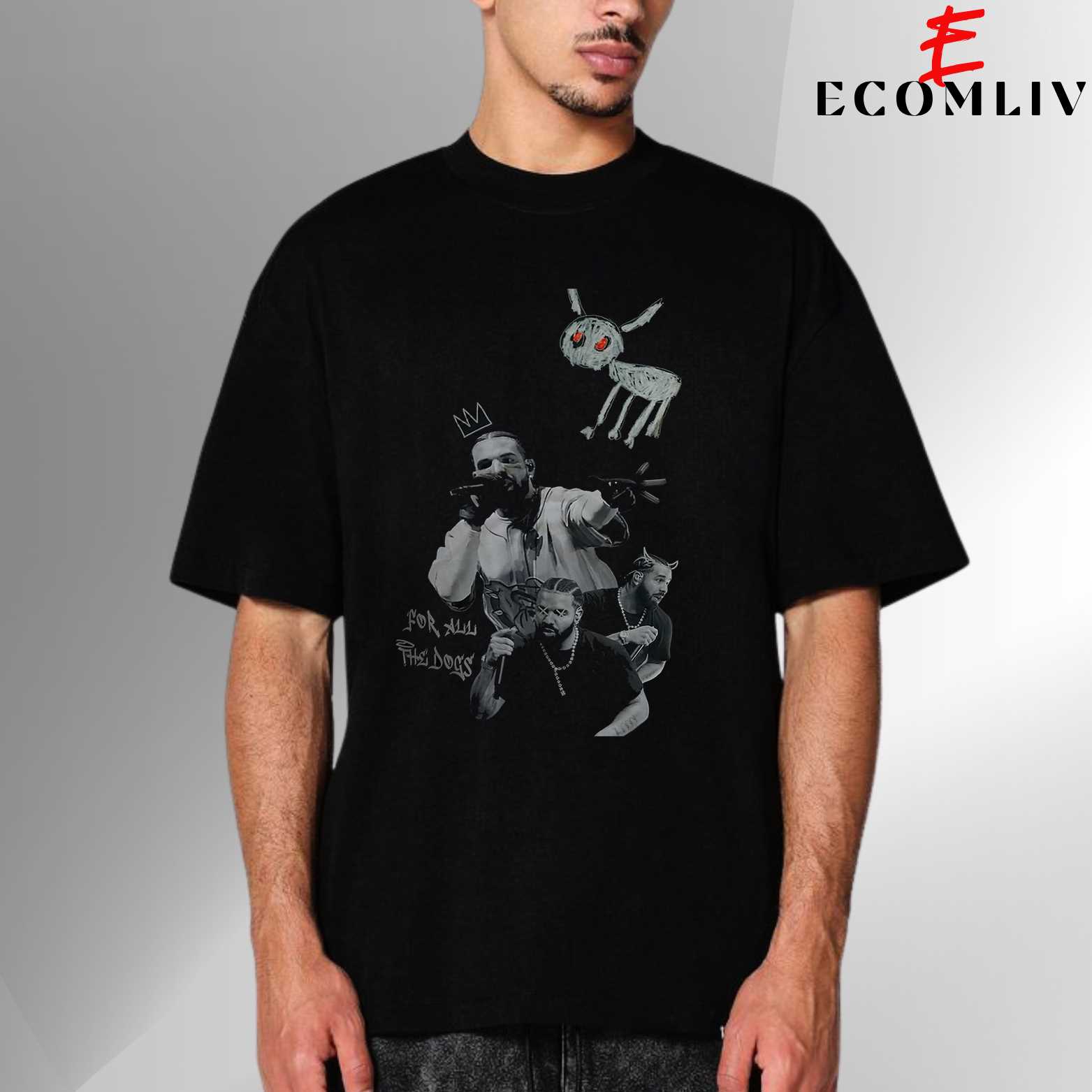 Drake Dog Vibe Tee, Minimal Art T-Shirt, Rap Fan Wear